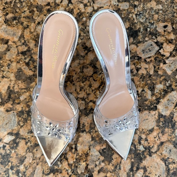 Gianvito Rossi Crystal Embellished Slide Sandal Heels - Picture 8 of 10